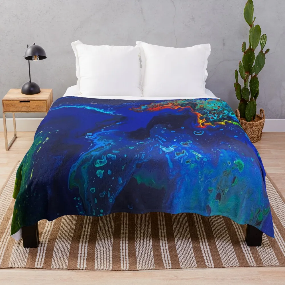 

Пляжное фантазийное акриловое синее одеяло, мягкое клетчатое утяжеленное одеяло