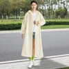 Adult Long Raincoat Reusable Waterproof Rain Coat Windproof EVA Rain Coat Drawstring for Outdoor Travel Emergency 2