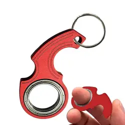 Keychain Fidget Spinner Anxiety Stress Relief Toys Revolve Fingertip Keyring Cool Relieving Boredom Adults & Kids Birthday Gifts