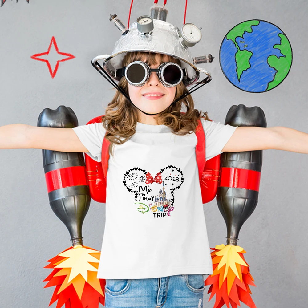 

Cartoon Popular Disney Print Kids T-Shirts Comfy 3-12 Years Girls Clothes White High Quality Cheap Child T Shirts Harajuku Style