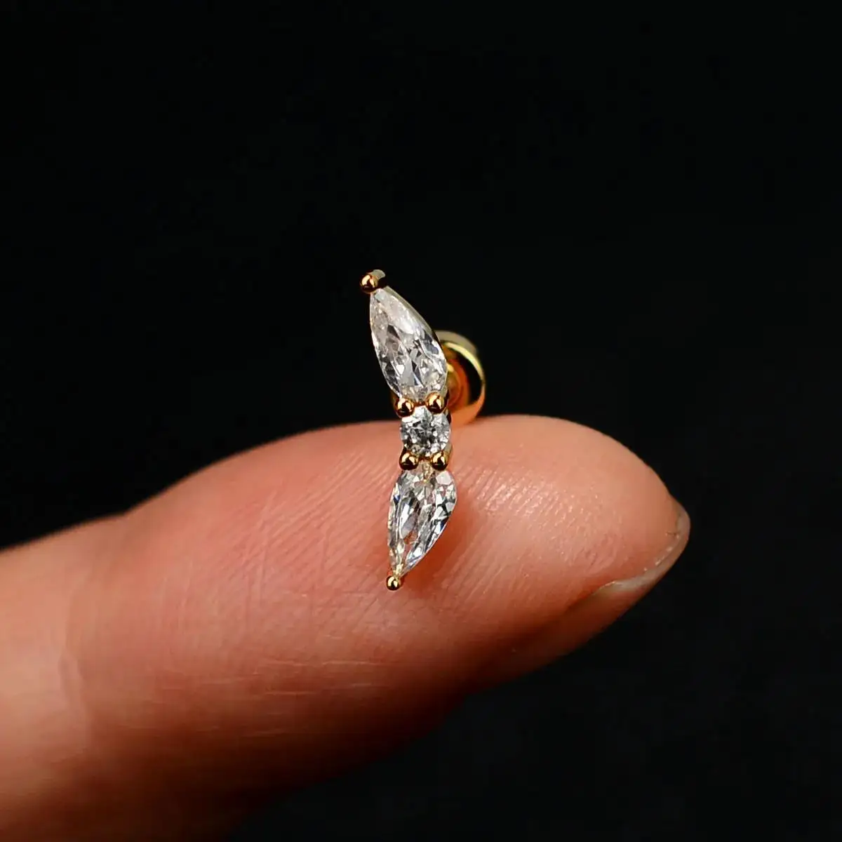 1PC Neue Mode Edelstahl Mini Zirkon Knorpel Piercing Stud Ohrring 20G Helix Tragus Lobe Piercing frauen körper Schmuck – Detail 15