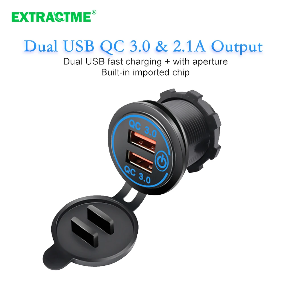 Toma de mechero para coche, potente con USB de 12V 24V, QC3.0, carga rápida para teléfono, Ipad, accesorio electrónico|Encendedor| - AliExpress