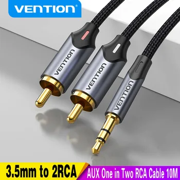 Vention RCA 케이블 3.5mm 2RCA 분배기 RCA 잭 3.5 케이블 RCA 오디오 케이블 스마트 폰 증폭기 홈 시어터 AUX 케이블 RCA
