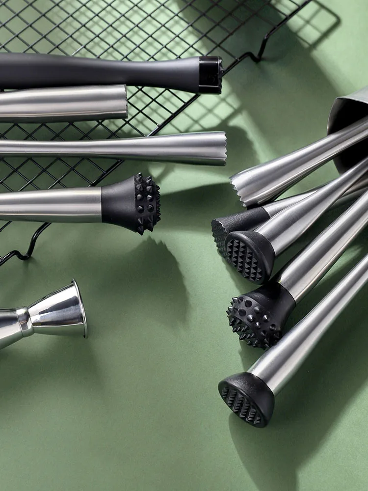 Stainless Steel Ice Crushing Popsicle Hammer Tamping Stick Cocktail Fruit Mash Juicing Lemon Tea Shop