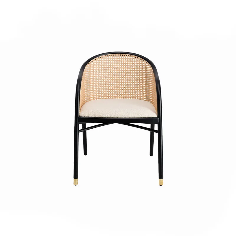 

Nordic creative rattan chair restaurant B&B leisure rattan chair home designer ash retro dining chair