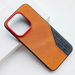 Denim Style Leather Texture Phone Case with Two - Tone Stitching - Shockproof and Drop - Resistant Design for OPPO Find X9 (Orange)