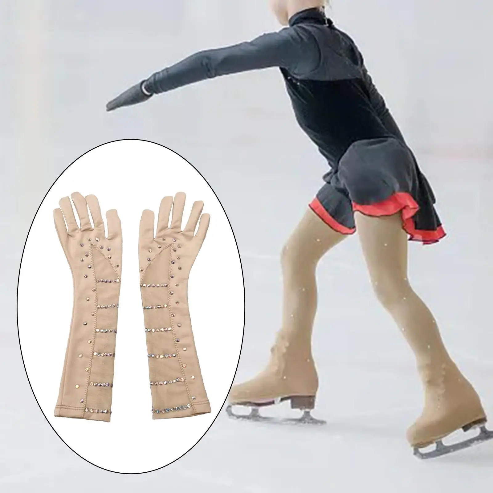 Ice Skating Gloves Figure Skating Gloves for Women Girls Thermal Winter Skate Gloves for Ice Figure Skating Practice Training