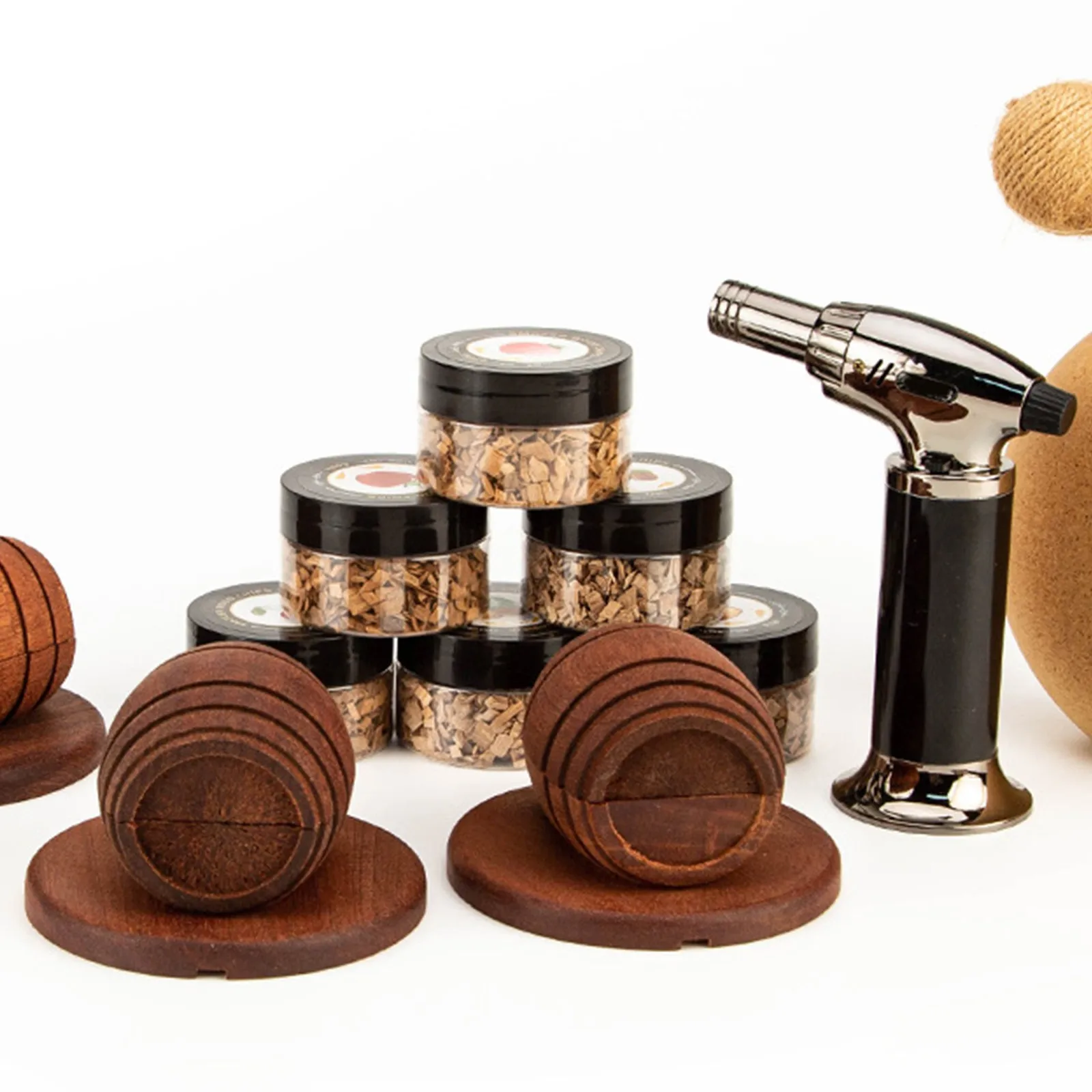 Whiskey Smoker Kit With Ice Ball Molds Wine Barrel Shape Cocktail Smoker Infuser Kit Birthday Bourbon Whiskey Gifts Bar Tools