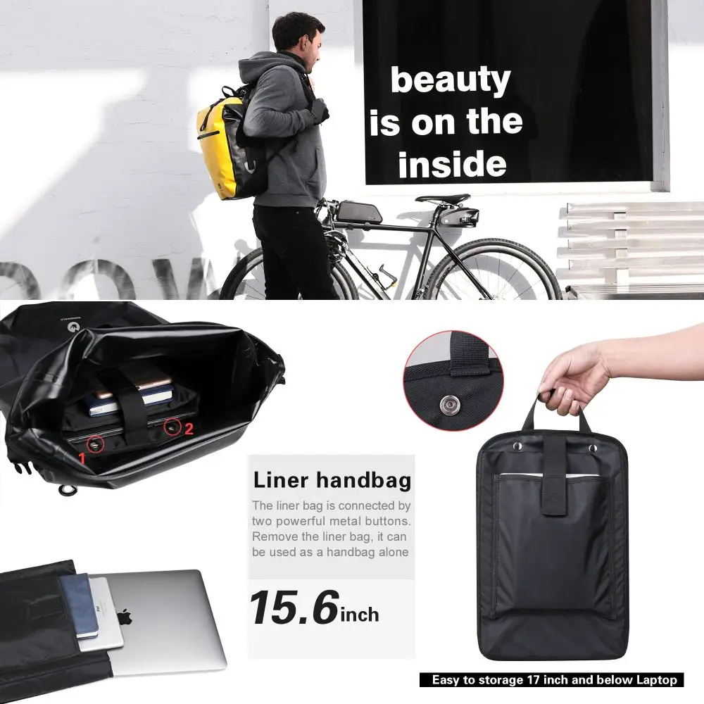 Rhinowalk Bicycle Side bag Waterproof 27L Big capacity Multifunctional Rear Rack Pannier Storage Bag Cycling Bags 4