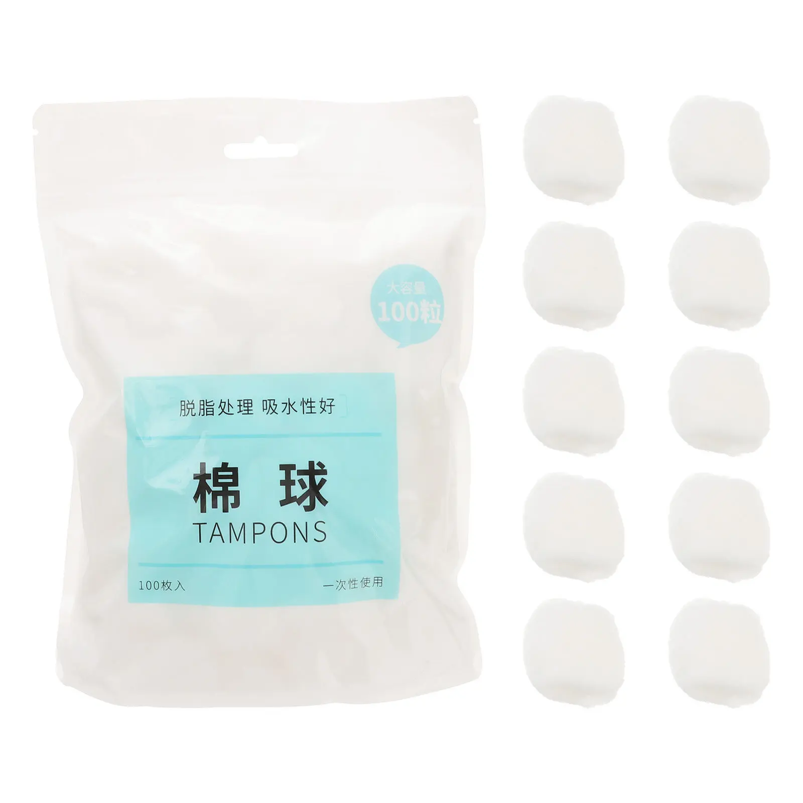 300Pcs 순수 코튼 볼 부드러운 흡수성 비자극성 메이크업 제거용 네일 폴리쉬 청소용  연고 도포용 애완동물 귀용