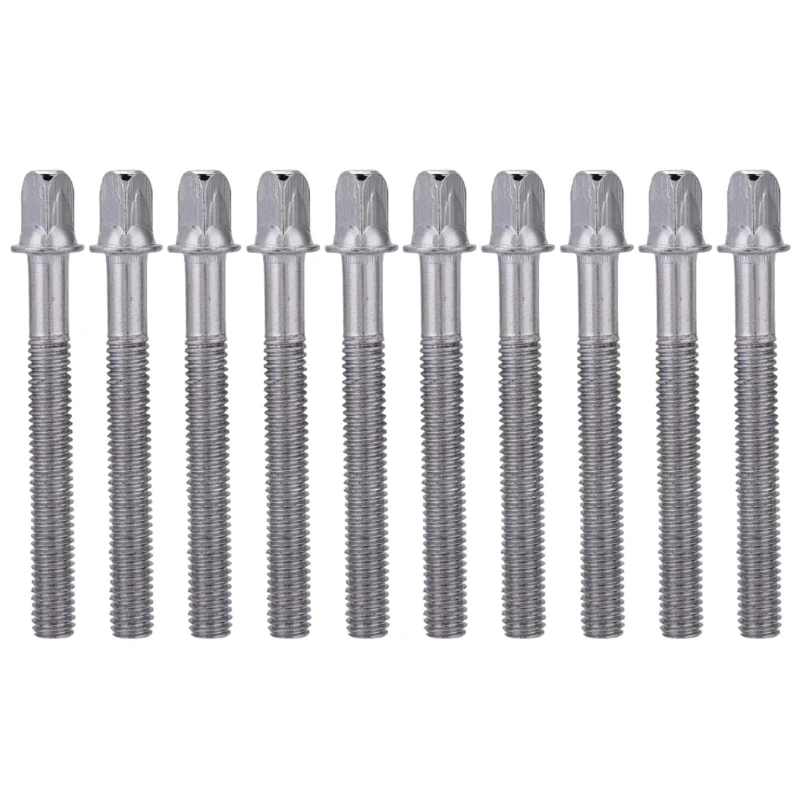 

10 Pcs Metal Drum Tension Rods Tight Screws Bolts Percussion Drum Repair Parts