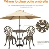 Patio Bistro Sets 3 Piece, Outdoor Rust-Resistant Cast Aluminum Garden Table and Chairs, Bronze 5