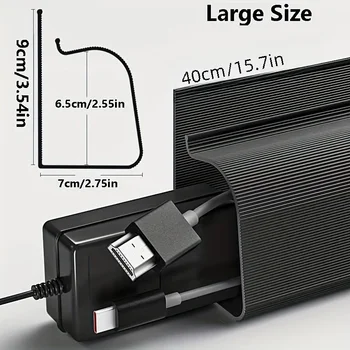 Kabelmanagement-Kanal unter dem Schreibtisch – Kabelhalter, Schreibtisch-Kabelrinne, kein Bohren erforderlich, Kabel-Führungsrinne