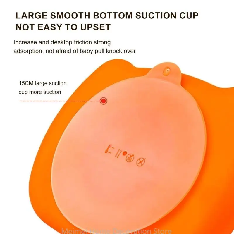 H7BF Unbreakable Divided Kids Baby Plates Practical Silicone Crafted Tablewares For Easy Feeding And Independence