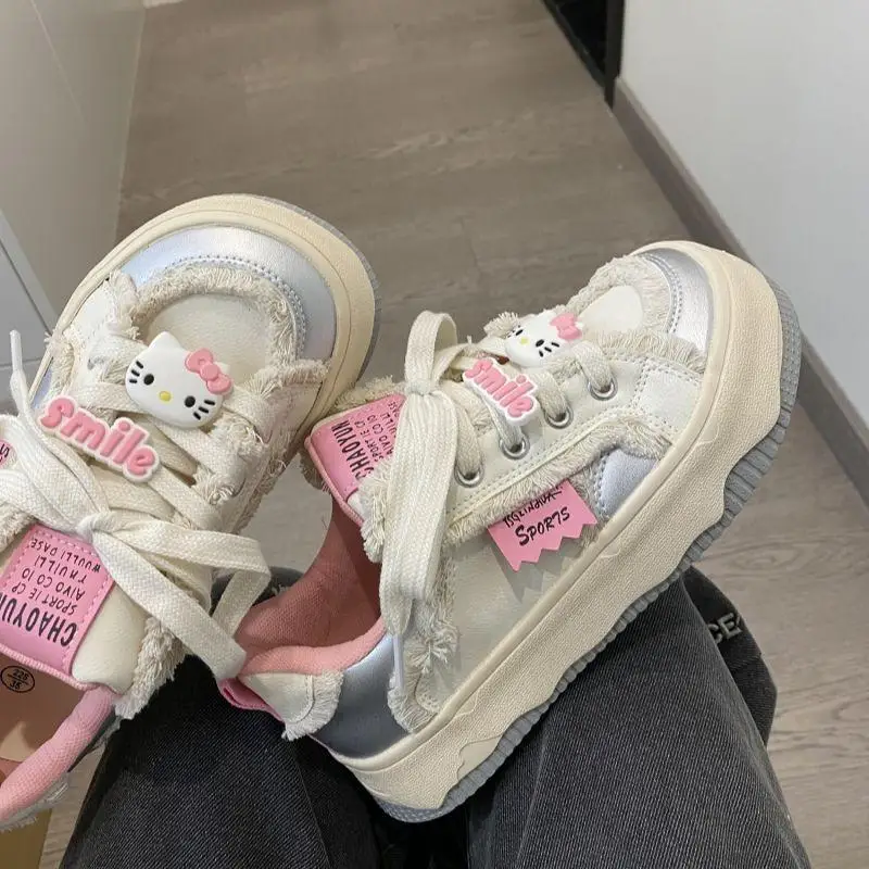 

Мультяшная обувь Sanrio Hello Kitty моя мелодия толстая подошва большая обувь универсальная розовая Милая обувь для доски подарок для девочки Рождественский подарок