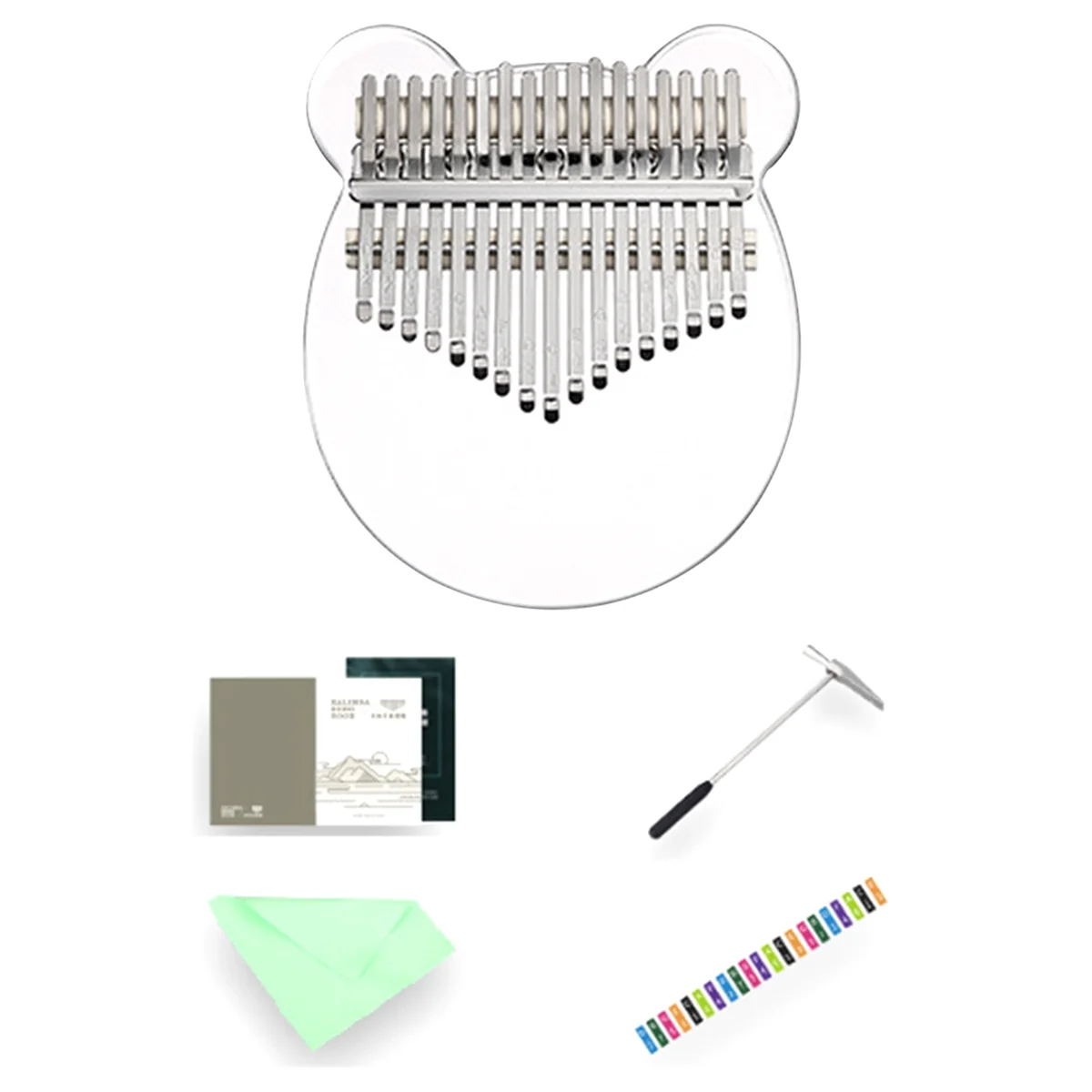 A51Q-Kalimba 17 Keys Thumb Piano, Clear Transparent Acrylic Finger Piano Instrument