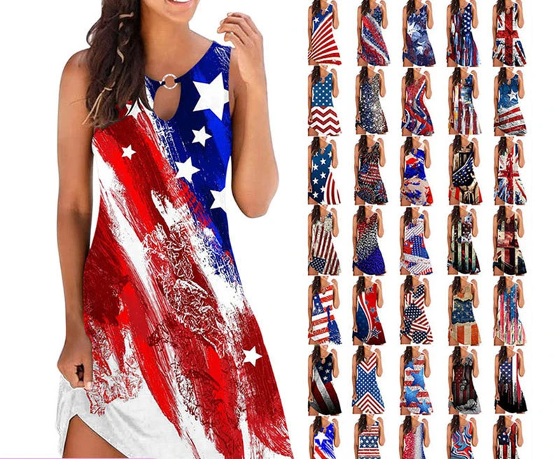 

American Independence Day Flag Print T-shirt Women Fashion V-Neck Short Sleeve Tops Tees Loose Casual Vintage Camisetas Clothing
