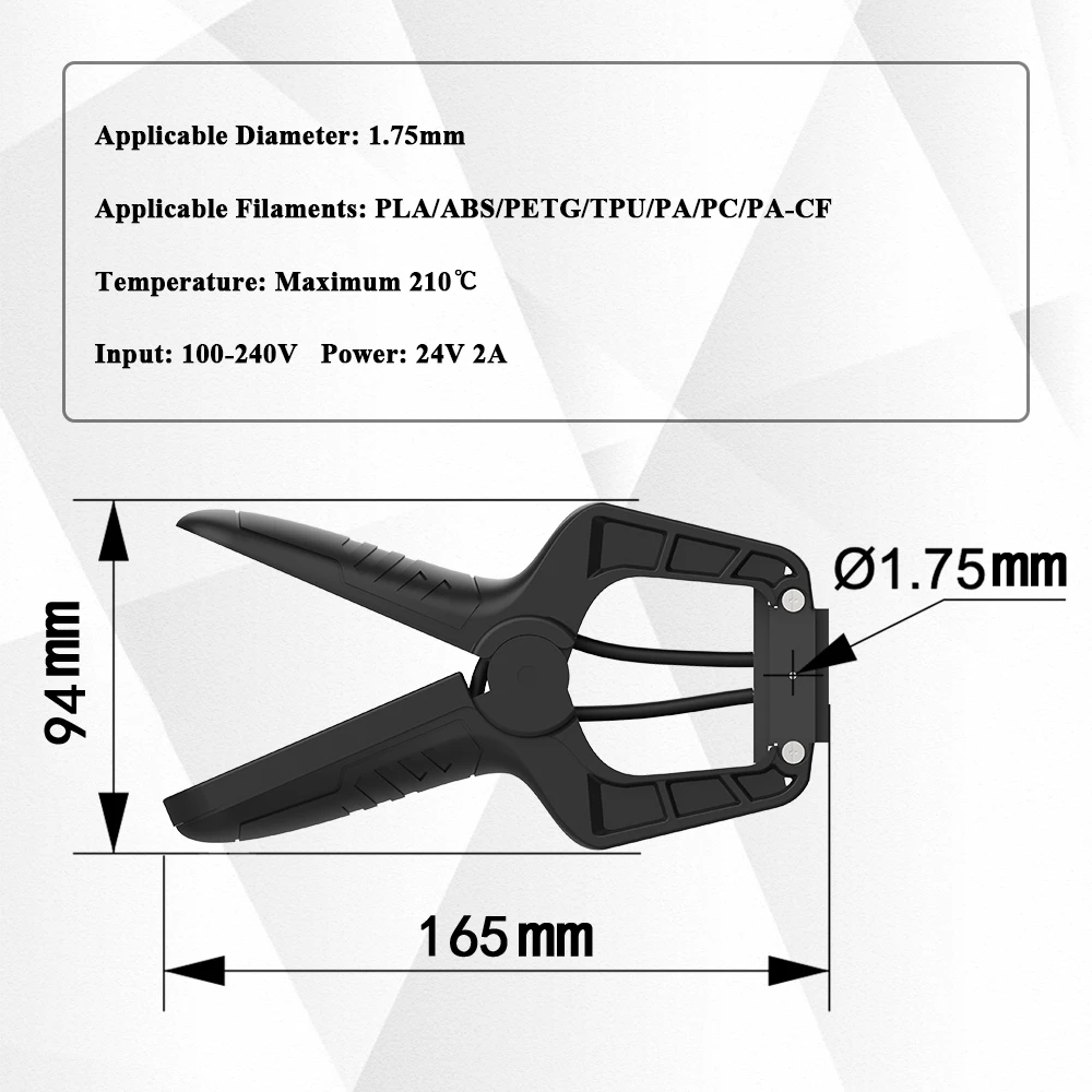 3D knihtiskař částí 1.75mm 3d nitka konektor nitka svářeč konektor spravit defekt pro pla/abs/petg/tpu/pc/pp/hips materiál