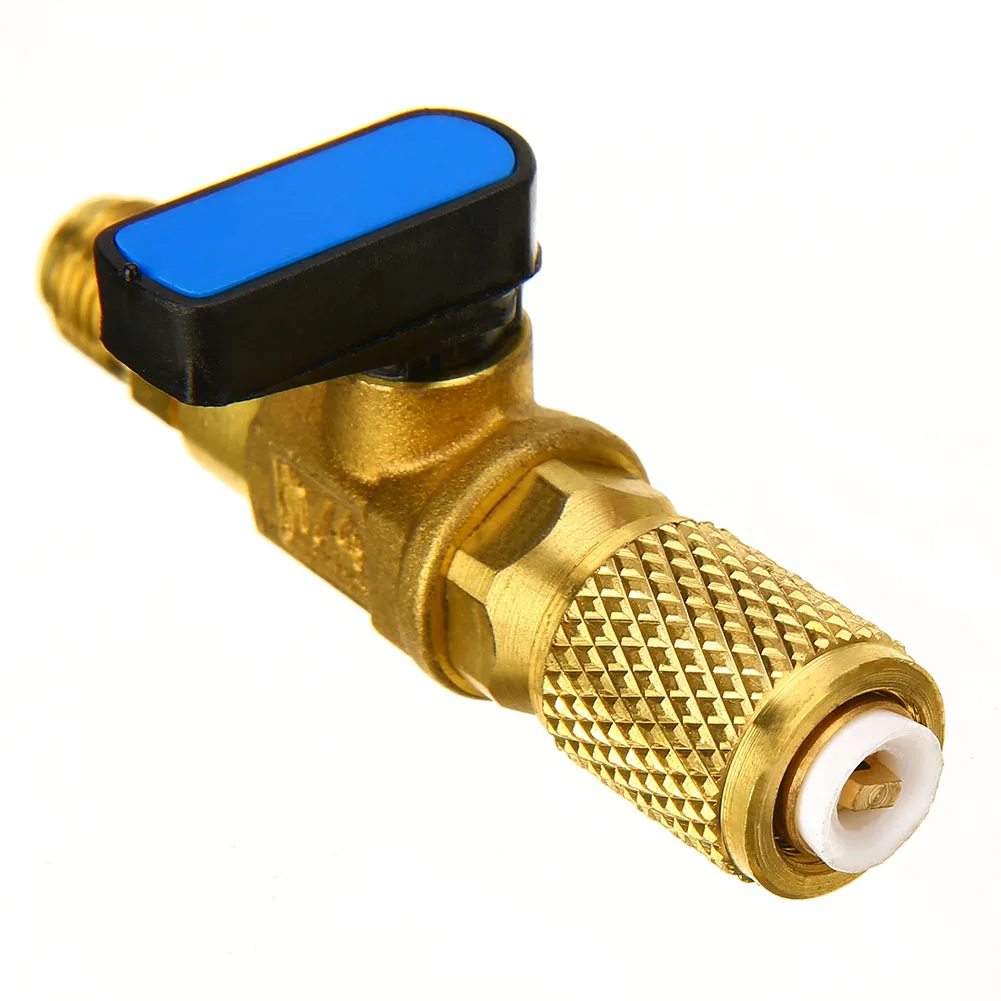 

Клапаны, прямые шаровые клапаны R22 R410a, прямые запорные клапаны 1/4 дюйма, подходит для 2,87 дюйма, шаровой клапан с адаптером «Папа-мама» 1/4 дюйма