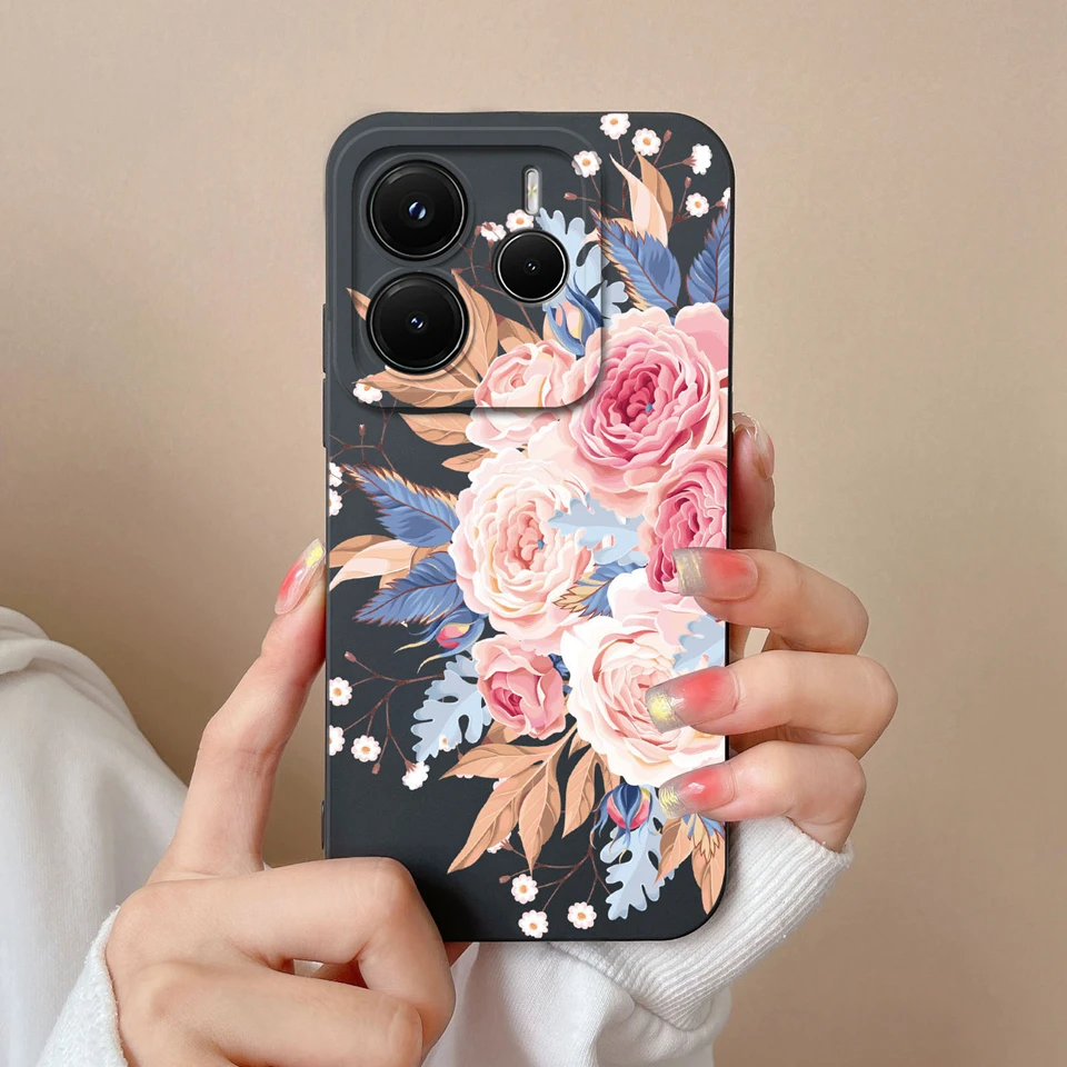Rose Avocado Liquid Durable Non-Slip Silicone Back Cover