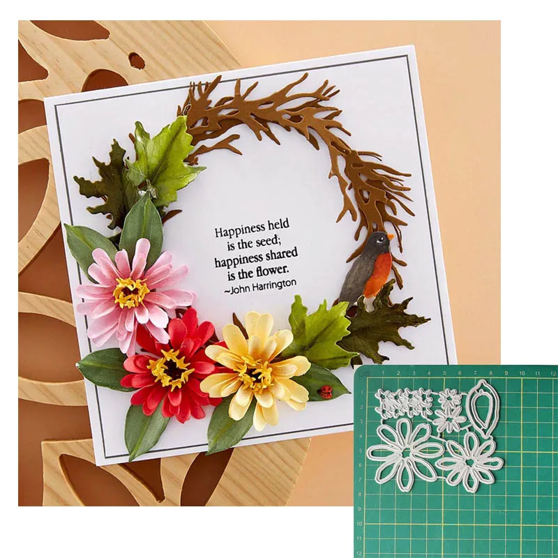 

Flower Grass Combination Metal Cutting Dies DIY Scrapbooking Photo Album Decorative Embossing
