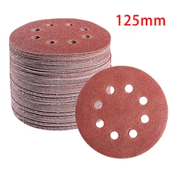 Versatile Abrasive Sanding Discs - 8-Hole, 125mm, Multi-Grit for Woodworking and Metal Polishing