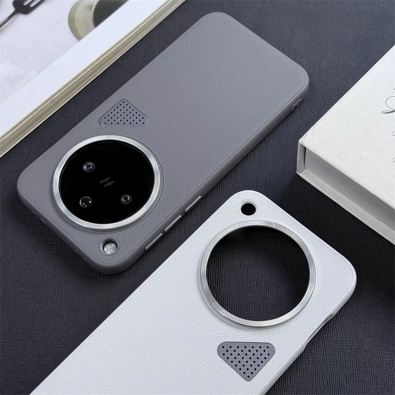 Luxury Lychee Skin Leather Shockproof Cooling Phone Case, Compatible with OPPO Finds X Series