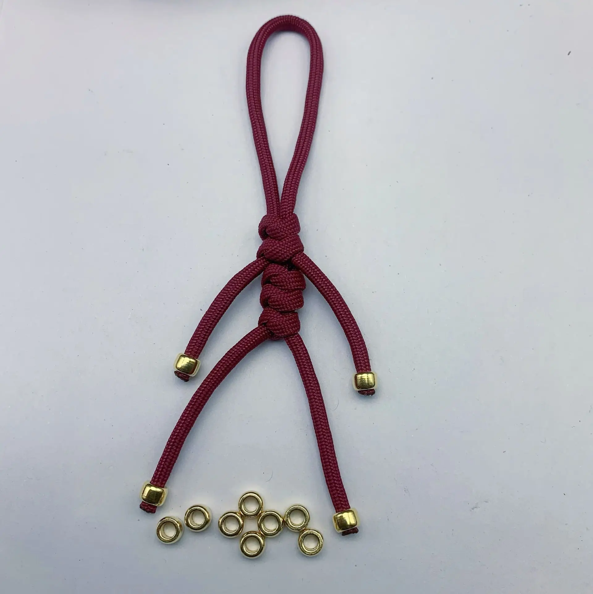 Paracord rope Braided paracord Paracord bracelet accessories Paracord accessories Outdoor accessories Paracord lanyard pendants 10pcs Round Copper Strain Isolate Brass Braided Paracord Lanyard Pendant Outdoor EDC Paracord DIY Accessories end strain