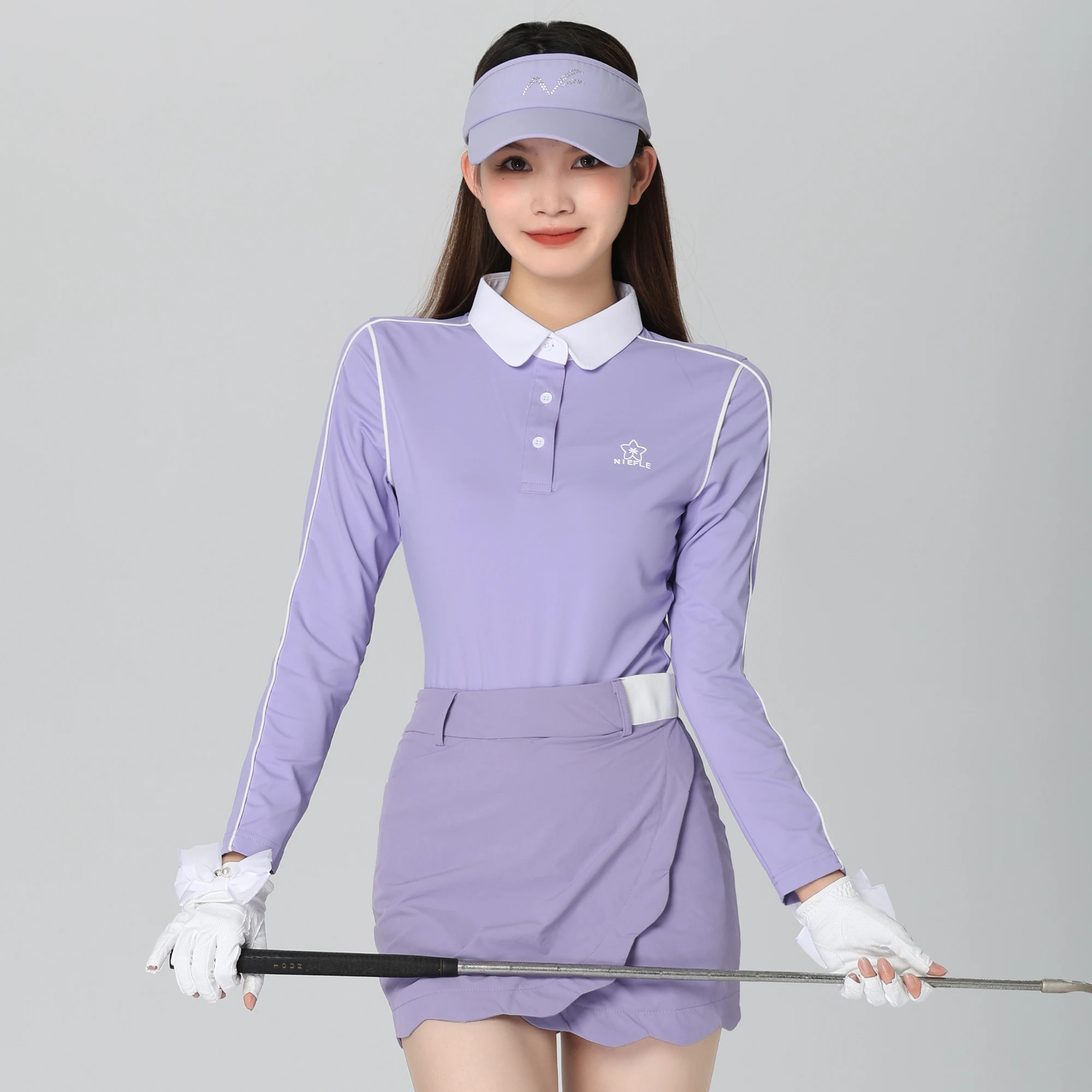 Golf Women's Autumn New Top Anti Wrinkle High Quality Fashion Comfortable Versatile Short Skirt Outdoor Leisure Sports Set