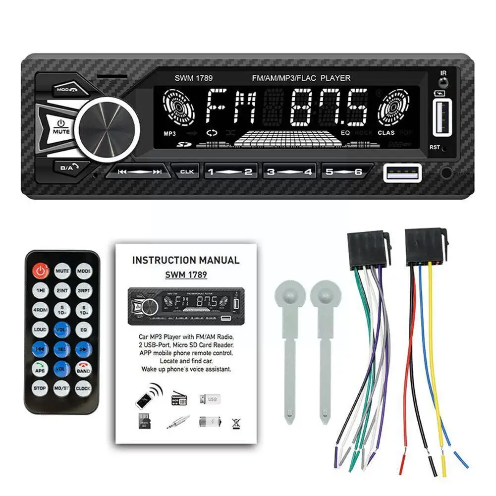 

Car Player Car Radio 1din Srereo Bluetooth MP3 Player Kit Remote With FM Control Card Dash AUX/USB/TF Receiver In U1S8