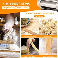 Electric Pasta Maker Machine Pasta Dough Spaghetti Roller Noodle Pressing Machine Stainless Steel 135W for Home Family Use 2