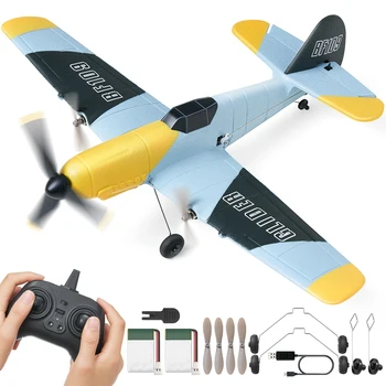 VEVOR RC Aereo, 2,4 GHz Aereo Telecomandato, 3 Canali con Stabilizzatore Giroscopico 6 Assi, Pronto a Volare Aereo da Caccia Giocattolo Aereo 2 Batterie, Facile Volare RC Aliante per Adulti Bambini