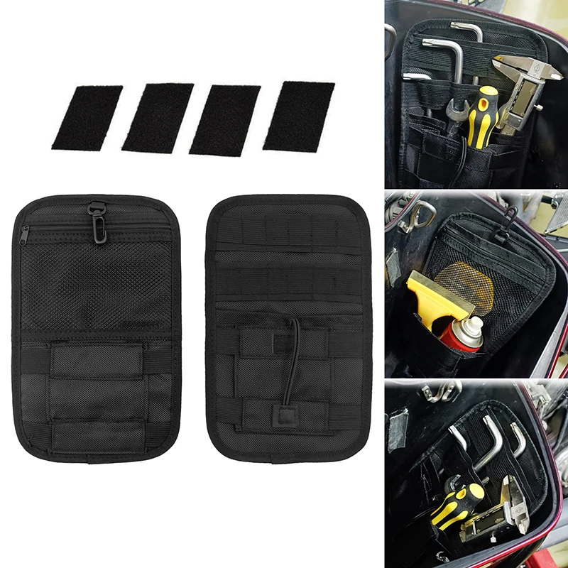 2 шт., мотоциклетные черные сумки-органайзеры из ткани Оксфорд, жесткие сумки для хранения, универсальные сумки для Harley Touring Bagger 2008-2018