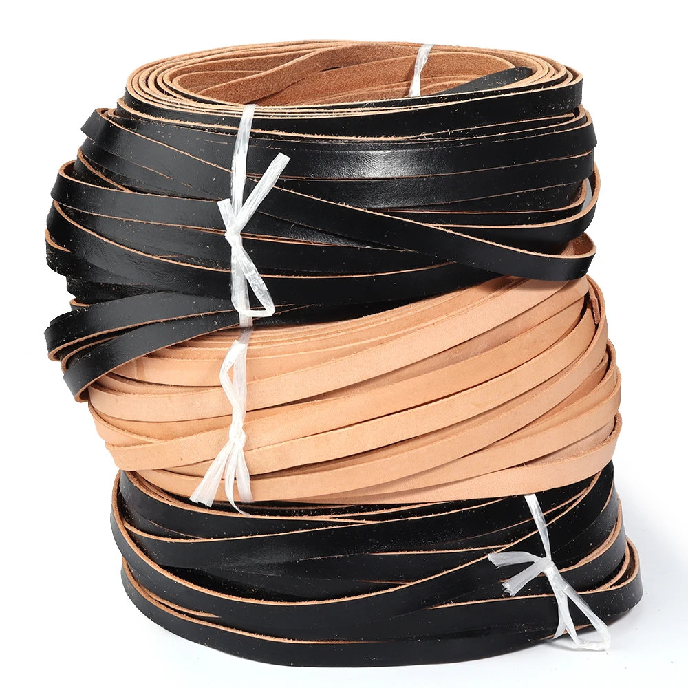 2Yards/Lot 3-10mm Cow Leather Cords Flat Thong Leather Cords For Ornament Making DIY Crafts Material Clothing Charm Accessories