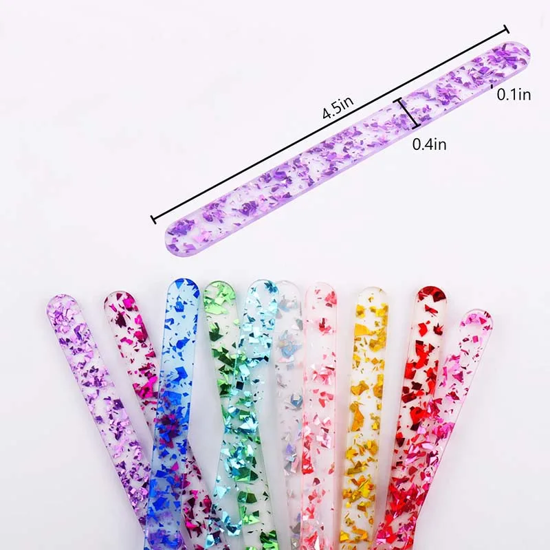 Description Picture 5 of item20Pcs Acrylic Ice Cream Sequined Stick Summer New Homemade Popsicle Accessories Reusable Color Mold DIY Kitchen Model Stick