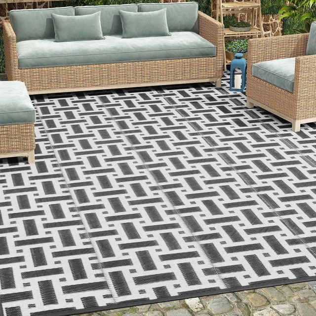 Nordic Geometric Lattice Outdoor Carpets Multifunction Outdoor