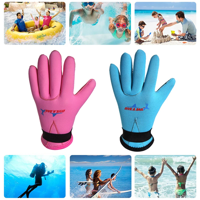 

New 1Pair 3mm Neoprene Kids Diving Gloves Boys Girls Warm Durable Non-slip Swimming Gloves Snorkeling Surfing Protective Gloves