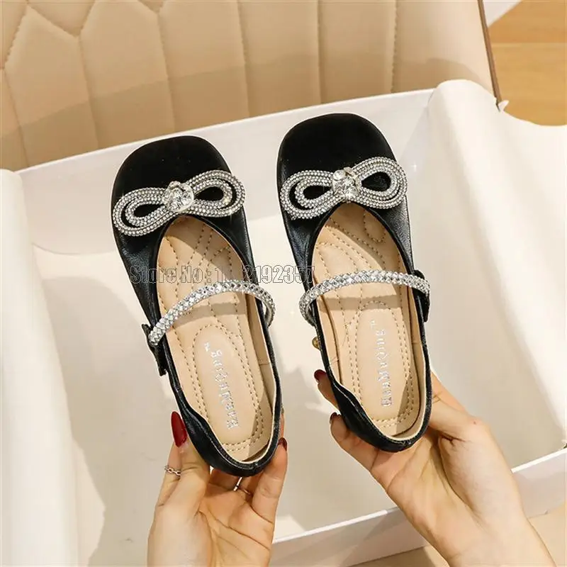 Girls Princess Spring Fashion Dress Baby Kids Flats Rhinestone Glitter Soft Sole Shoes girls shoes girls flats