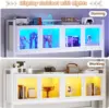 L Shaped Gaming Desk with Drawers, L Shaped Computer Desk with Hutch and Storage Shelves, Gaming Desk with Pegboard, 6