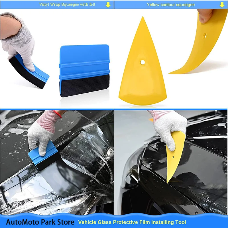 4Pcs Car Vinyl Wrap Tool Kit Felt Squeegee Auto Window Tint Film Scraper  Vehicles Vinyl Spatula Craft Cutter Car Accessories - AliExpress
