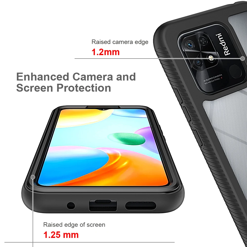 Dual-Layer Rugged Armor Shockproof Case with Soft TPU Frame and Hard Plastic Back Cover