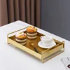 1PC Nordic Metal Tray Dried Fruit Plate Snack Fruit Dish Rectangular Snack Tray Storage Plate With Lid Dessert Tray 2