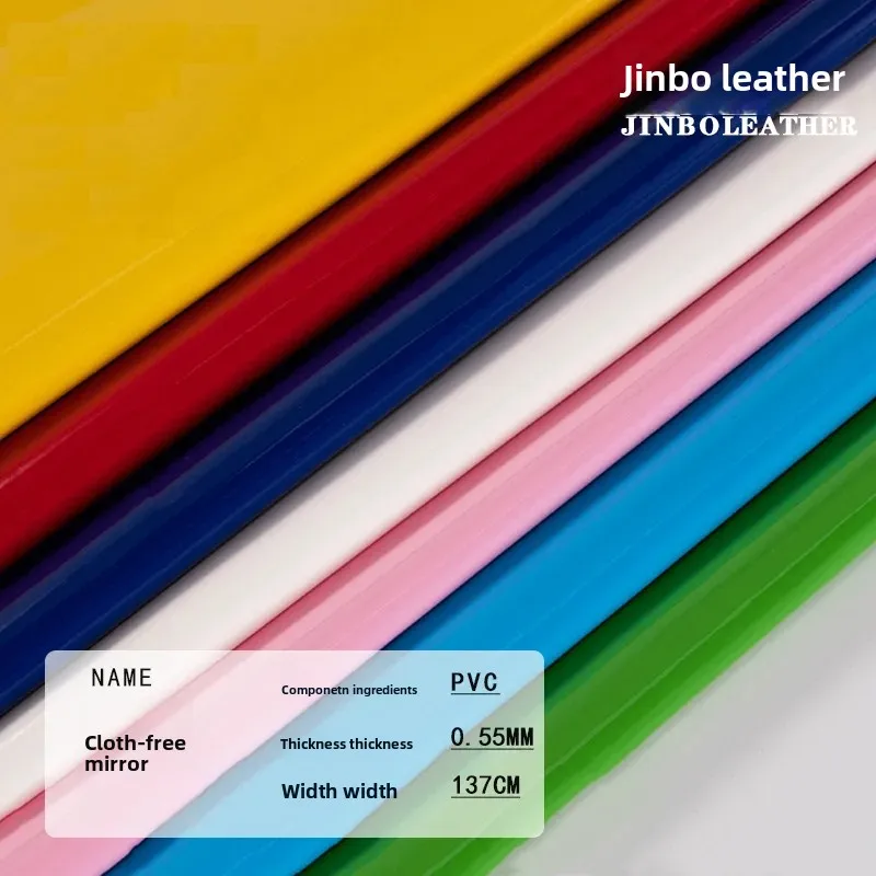 Stock Available PVC Non-Woven Mirror Leather Bright Surface Box Bag Sofa Leather Strap Material Shoe Comfort Cushion Waterproof