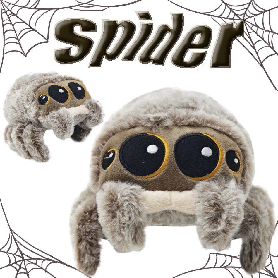 Animais de pelúcia macios plushies aranha brinquedo preto pequeno lucas simulado travesseiro boneca anime jogo sala travesseiro decora presente do miúdo