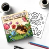 Into Gardens Bold & Easy Coloring Book Featuring Plants, Flowers, and Cute Animals for Adults and Teens Graffiti Painting Book 3