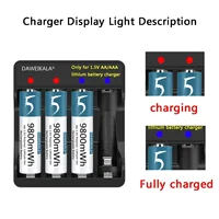 1.5V AA Li-ion AA Rechargeable Battery 9800mWh AA Lithium-ion Battery for remote control mouse small fan Electric toy 6