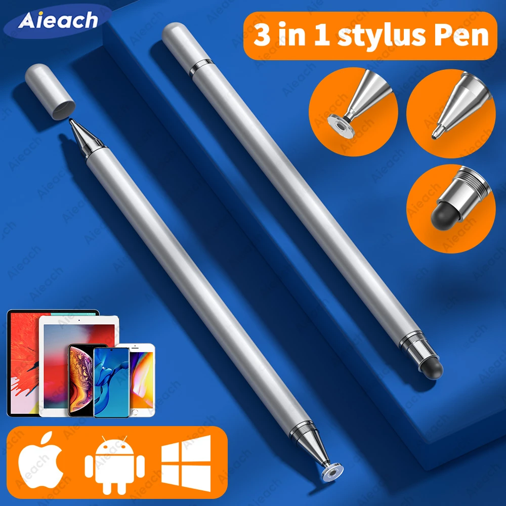 AIEACH 3 in 1 Touch Pen For Tablet Phone Stylus Pen For Android iOS