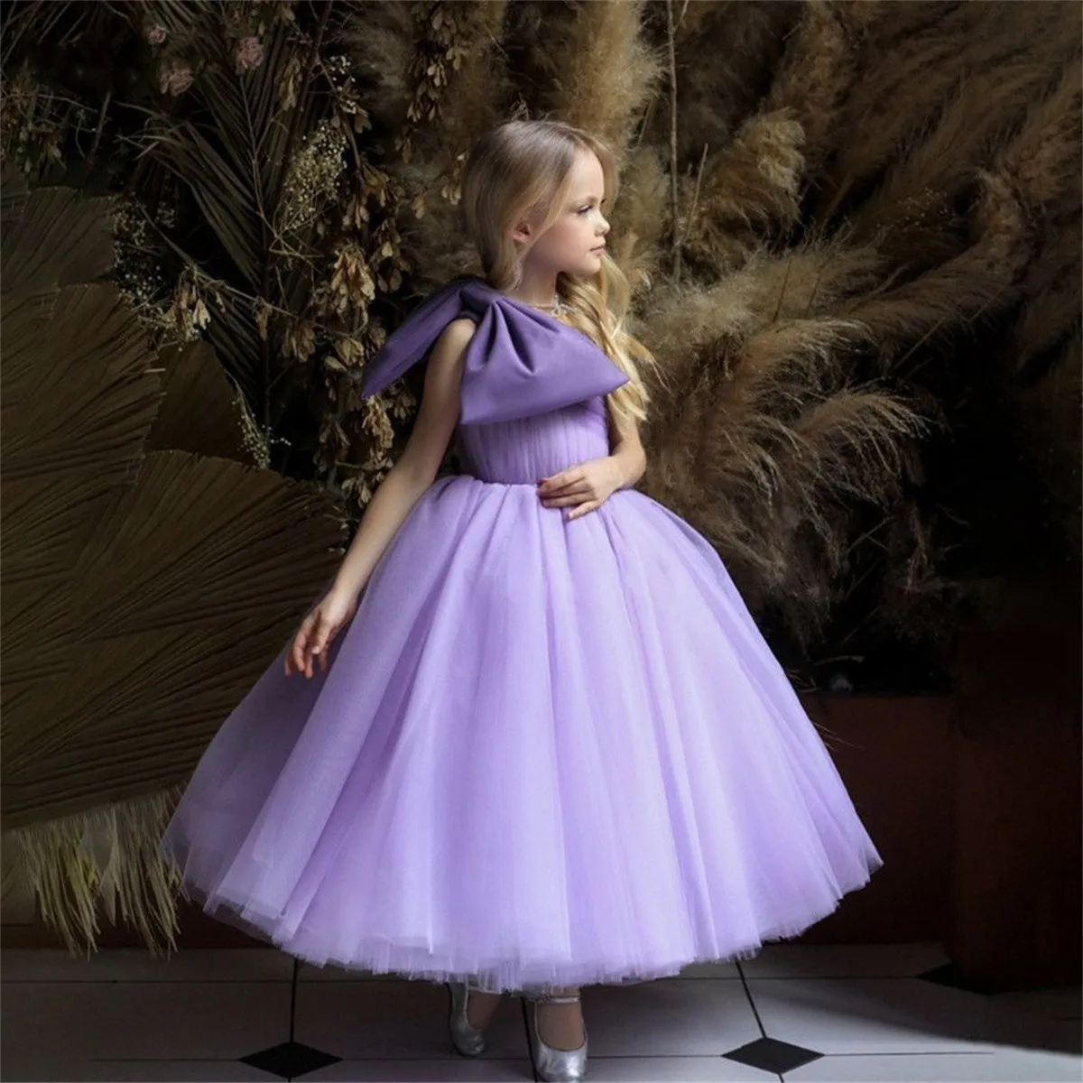 Lavender Bloom Puff Dress – Ready-Made Outfit | Fits 1/4 BJD (Bust 16–19cm, Waist 11–13cm)