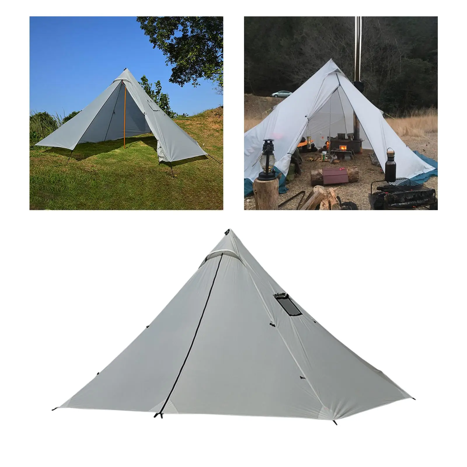 Camping Teepee Tent Stove Tent Ultralight 4 Person lightweight Tipi Hot Tent  for Fishing Hunting Family Team Backpacking Hiking - AliExpress