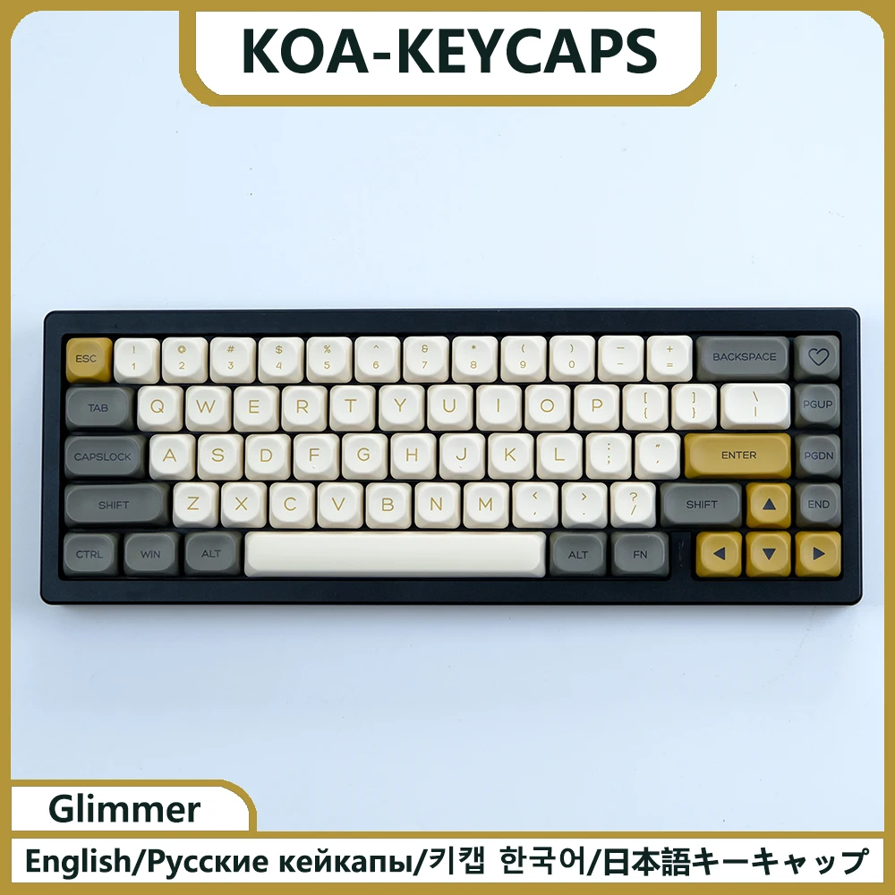 KBDiy KOA PBT 키 캡 유사한 MOA 키 캡 7u MAC ISO 일본어 한국어 러시아어 기계식 키보드 Matcha Glimmer Retro Key Cap